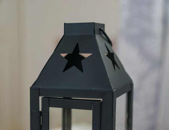 Декоративный подсвечник-фонарь СКОНС, металл, чёрный, 17х8 см