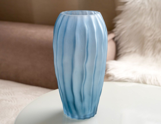Декоративная ваза ФЕЛИН, стекло, голубая, 27 см
