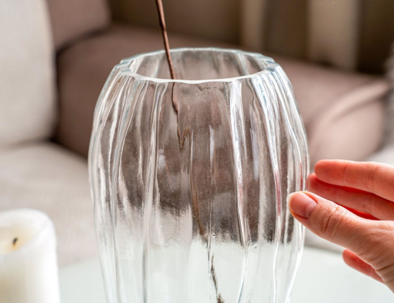 Декоративная ваза ФЕЛИН, стекло, прозрачный, 27 см