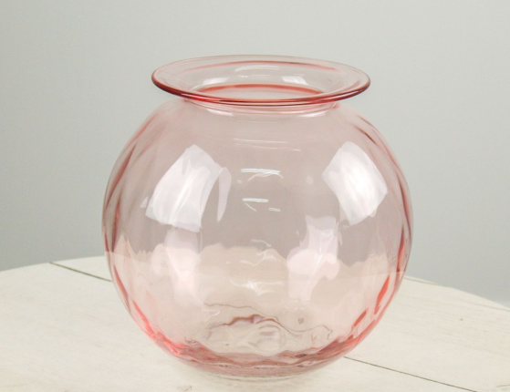 Декоративная ваза РОУЛИ, стекло, розовый, 19 см