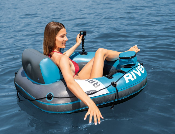 Надувной круг-кресло Intex River Run I Pro с сетчатым дном, 140x132 см