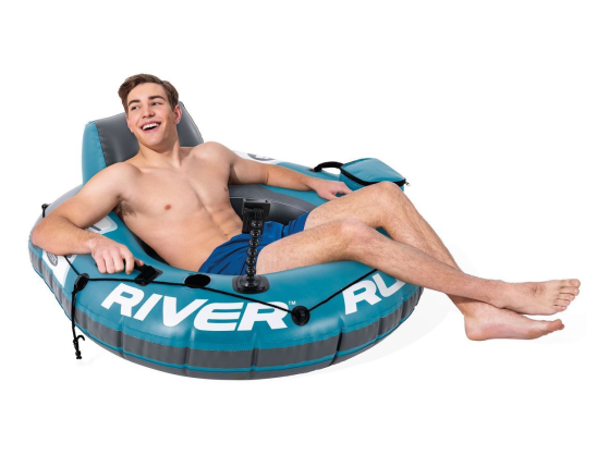 Надувной круг-кресло Intex River Run I Pro с сетчатым дном, 140x132 см