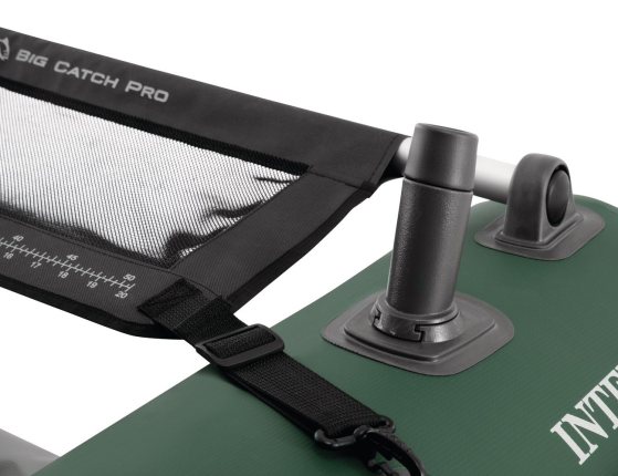 Надувная лодка для рыбалки Intex одноместная Big Catch Pro с веслами и насосом, 165х119х38 см