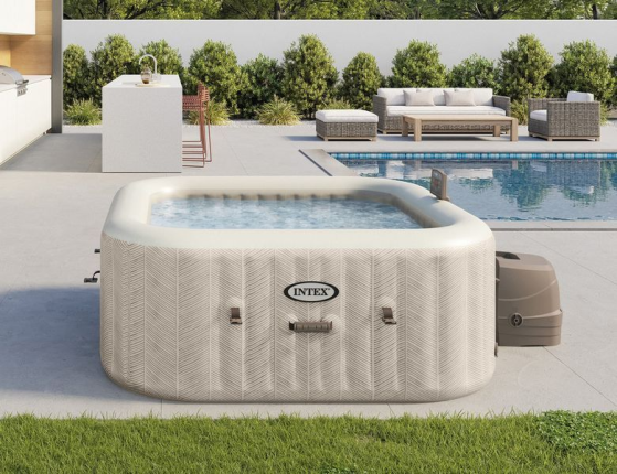 Надувное джакузи Intex PureSpa Chevron Deluxe с аэромассажем и хлоргенератором, 175х71 см