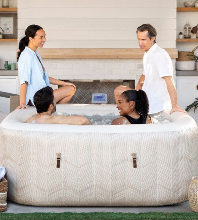 Надувное джакузи Intex PureSpa Chevron Deluxe с аэромассажем и хлоргенератором, 175х71 см