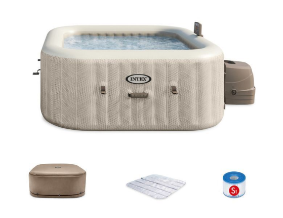 Надувное джакузи Intex PureSpa Chevron Deluxe с аэромассажем и хлоргенератором, 175х71 см