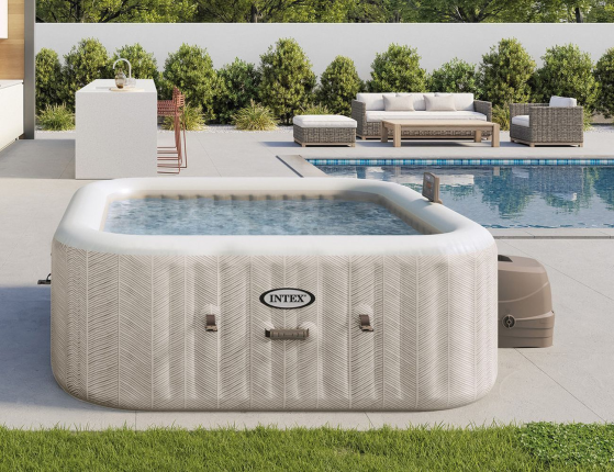 Надувное джакузи Intex PureSpa Chevron Deluxe с аэромассажем и хлоргенератором, 195х71 см