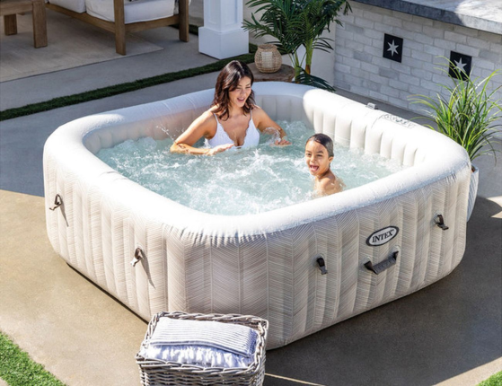 Надувное джакузи Intex PureSpa Chevron Deluxe с аэромассажем и хлоргенератором, 195х71 см