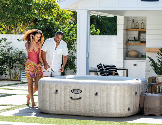 Надувное джакузи Intex PureSpa Chevron Deluxe с аэромассажем и хлоргенератором, 195х71 см