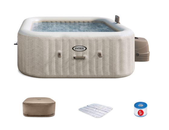 Надувное джакузи Intex PureSpa Chevron Deluxe с аэромассажем и хлоргенератором, 195х71 см