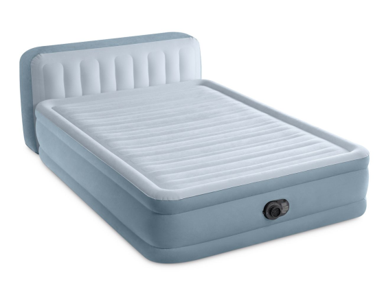 Надувная кровать Intex PLUSH Headboard Bed (Queen), 152х236х86 см, со встроенным насосом 220V