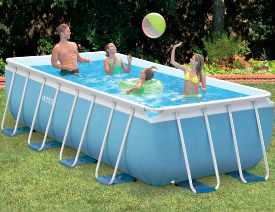   Intex Rectangular Prism Frame Pool, 488244107  + - + 