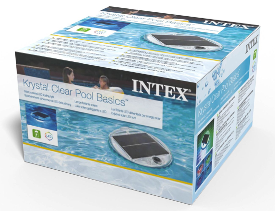 Плавающая светодиодная подсветка INTEX для бассейнов на солнечной батарее