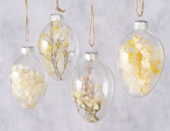 Набор подвесных украшений В ОБЪЯТИЯХ ТЕПЛА, стекло, 9 см, 4 шт.