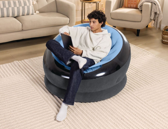 Надувное кресло Intex Empire Chair голубое, 112х109х69 см