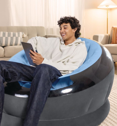 Надувное кресло Intex Empire Chair голубое, 112х109х69 см