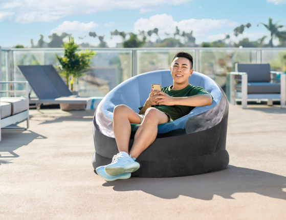 Надувное кресло Intex Empire Chair голубое, 112х109х69 см