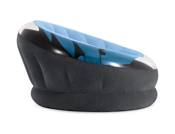 Надувное кресло Intex Empire Chair голубое, 112х109х69 см