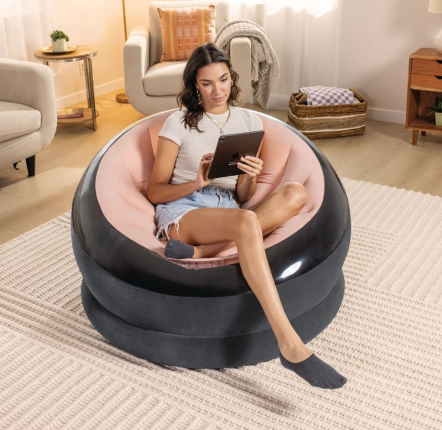 Надувное кресло Intex Empire Chair розовое, 112х109х69 см
