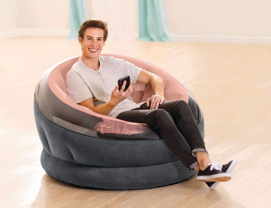 Надувное кресло Intex Empire Chair розовое, 112х109х69 см