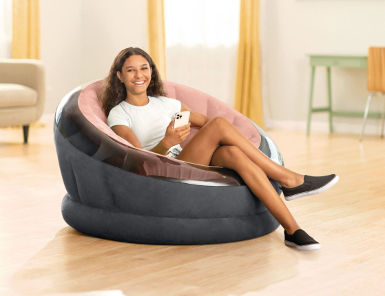Надувное кресло Intex Empire Chair розовое, 112х109х69 см
