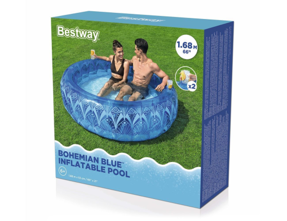 Надувной бассейн Bestway Bohemian Blue, 168х53 см, от 6 лет