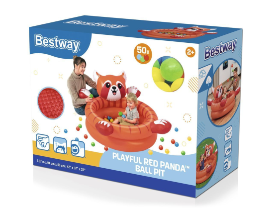 Надувной сухой бассейн с мячами Красная панда, 107x94x58 см, от 2 лет, BestWay
