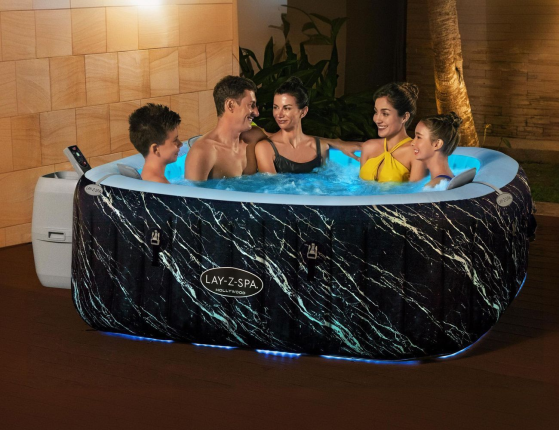 Надувной СПА бассейн Bestway LAY-Z-SPA Hollywood Luxe с аэромассажем и подсветкой, 180x66 см