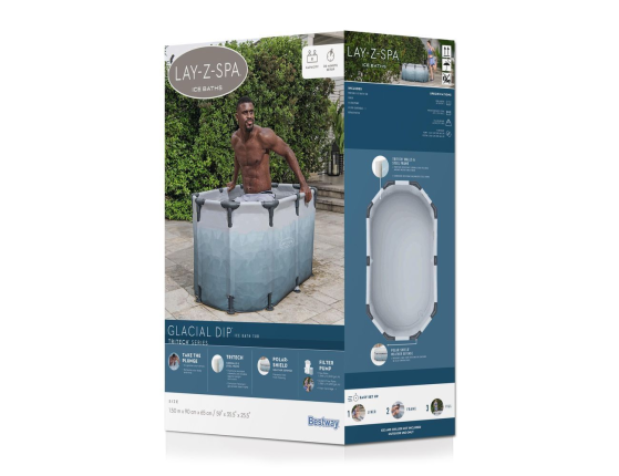 Ледяная купель Bestway Glacial dip, 150x90х65 см + фильтр-насос + тент