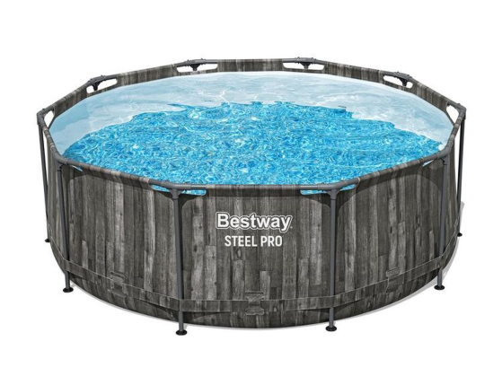 Бассейн каркасный Bestway Steel Pro серое дерево, 305 х 100 см