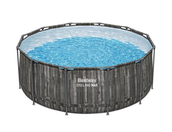 Бассейн каркасный Bestway Steel Pro Мах серое дерево, 366 х 122 см + фильтр-насос + лестница