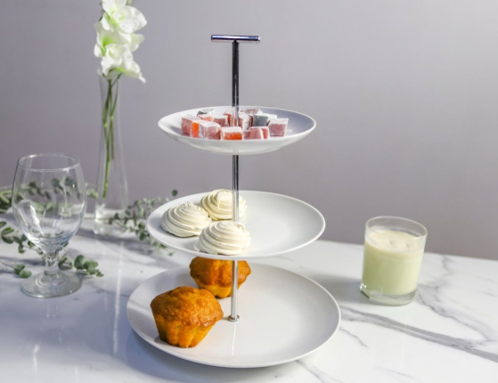 Этажерка для сервировки КАССИЯ, фарфор, 3 яруса, 24х36 см