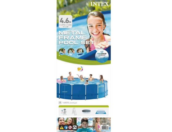 Бассейн каркасный Intex Metal Frame Pool, 457х122 см + фильтр-насос + аксессуары