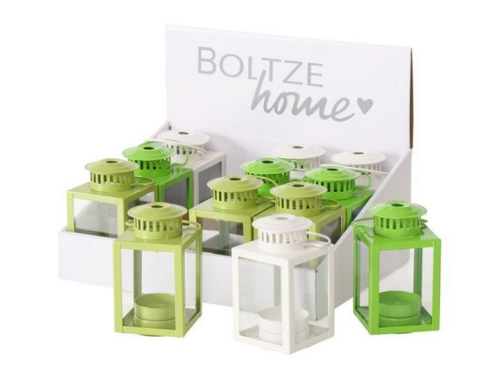 Декоративный подсвечник-фонарь НОЛАН, металл, стекло, зелёный, 10 см