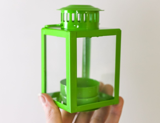 Декоративный подсвечник-фонарь НОЛАН, металл, стекло, зелёный, 10 см