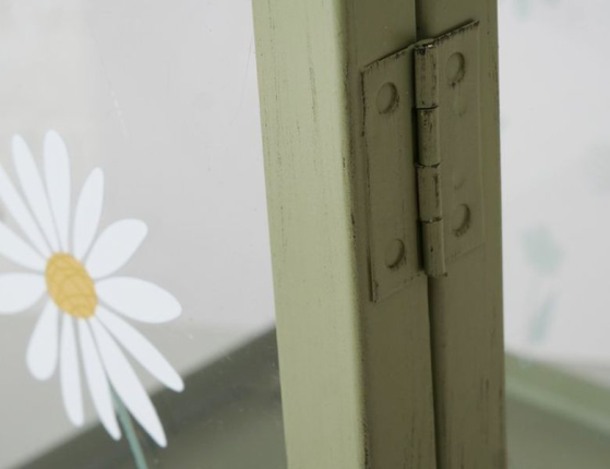 Декоративный подсвечник ДОМИК 'ЛЕТО В РОМАШКАХ', металл, зелёный, 27х14 см