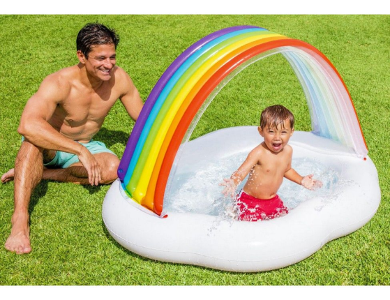 Надувной бассейн Радужное облако INTEX, 142х119х84 см, от 1 до 3 лет