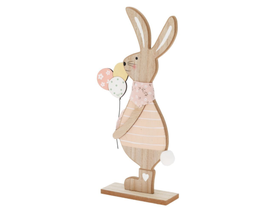 Набор декоративных фигур КРОЛИКИ ХЕППИ И ХАРМИ, дерево, 31 см, 2 шт.