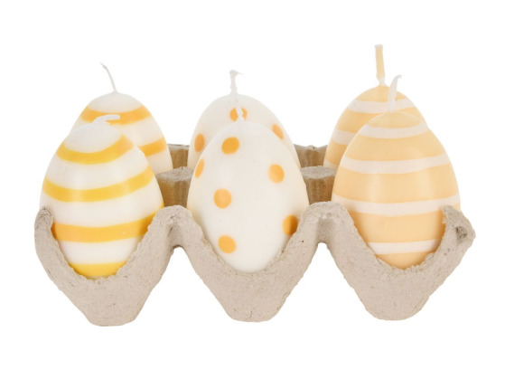 Набор пасхальных свечей ПАСХАЛЬНЫЕ МОТИВЫ, жёлтый, 6 см, 4 шт.