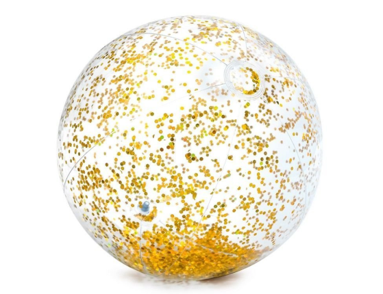 Надувной мяч INTEX Прозрачный блеск золотой, 51 см