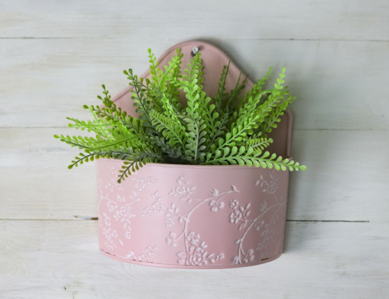 Настенное декоративное кашпо ЛЕТНЯЯ АКВАРЕЛЬ розовое, 20х10х22 см