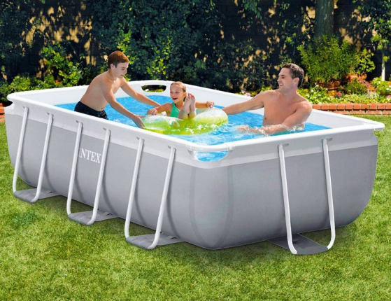   Intex Rectangular Prism Frame Pool, 30017580  + - + 