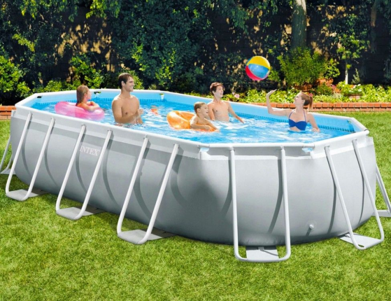   Intex Oval Prism Frame Pool, 503274122  + - + 