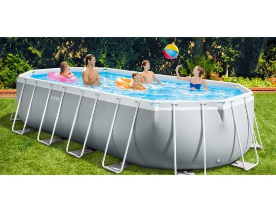 Каркасный бассейн Intex Oval Prism Frame Pool, 610х305х122 см + фильтр-насос + аксессуары