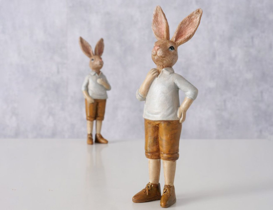 Декоративная фигура КРОЛИК КОЛИН, полистоун, 15 см