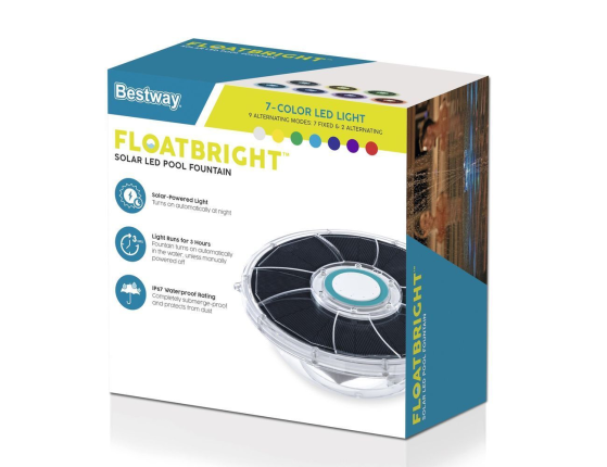 Плавающий фонтанчик Bestway с подсветкой на солнечной батарее, 19,5 см
