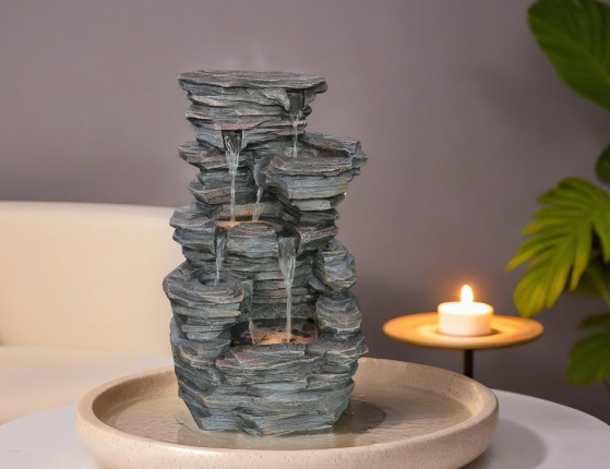 Декоративный садовый фонтан с подсветкой КУНГУРО, искусственный камень, 70х43 см