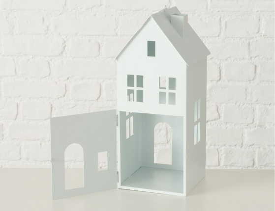 Набор подсвечников-домиков ФЛЕНСБУРГ, металл, белый, 13-35 см, 3 шт.