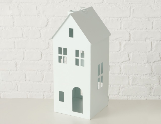 Набор подсвечников-домиков ФЛЕНСБУРГ, металл, белый, 13-35 см, 3 шт.