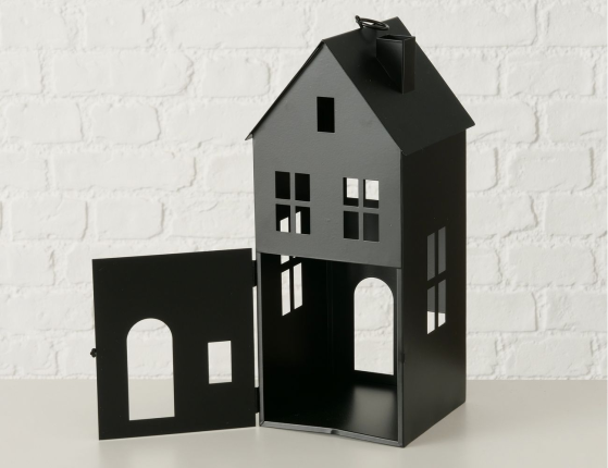 Набор подсвечников-домиков ФЛЕНСБУРГ, металл, чёрный, 13-35 см, 3 шт.